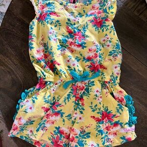 Ruffle Butts Yellow Red Jumpsuit with Ruffles